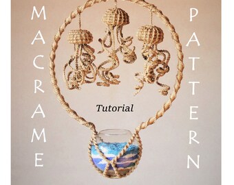 Macrame Plant Hanger Pattern: DIY Jellyfish Wall Holder (PDF)