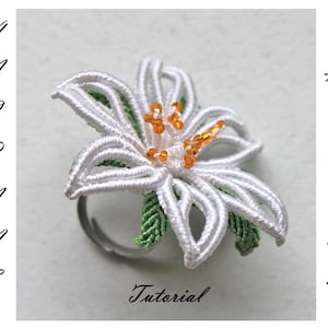 Makramee Lilien Ring Muster: Micro Macrame Schmuck PDF (Digital Download)
