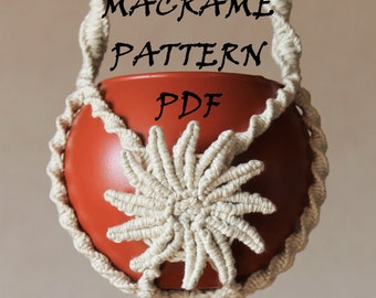 Sun Macrame Plant Hanger Pattern: DIY Wall Decor (PDF)