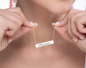 Mama Necklace, New Mom Necklace, Mothers Day Gift, Dainty Name Necklace, Nameplate Mama Necklace, Bonus Mom Necklace, Custom Mama Necklace
