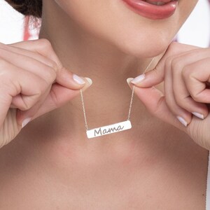 Mama Necklace, New Mom Necklace, Mothers Day Gift, Dainty Name Necklace, Nameplate Mama Necklace, Bonus Mom Necklace, Custom Mama Necklace