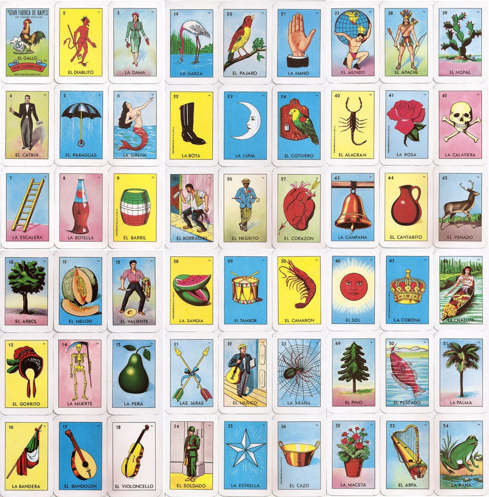 Loteria cards for rifa