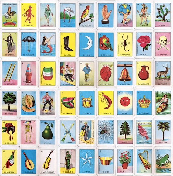 Loteria Tablas PDF Printable 600 to 609 Tabla Digital Download Etsy