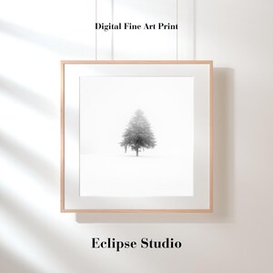 AURA | Photography | Black and White | Contemporary Art | Tree in the Mist | Scandinavian Art | Wall Decor | Winter Landscape | Zen