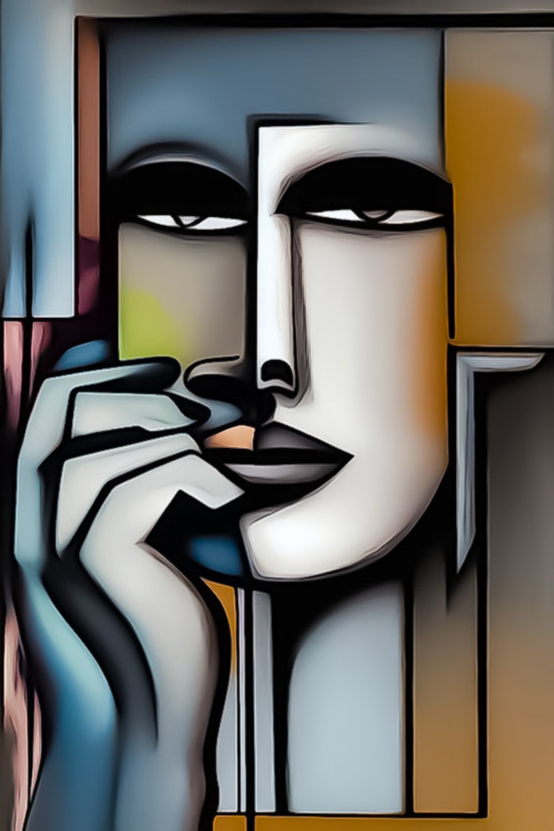 Cubist People Cubist Cubism People Wall Art, Digital Art, Abstract Art Print ...