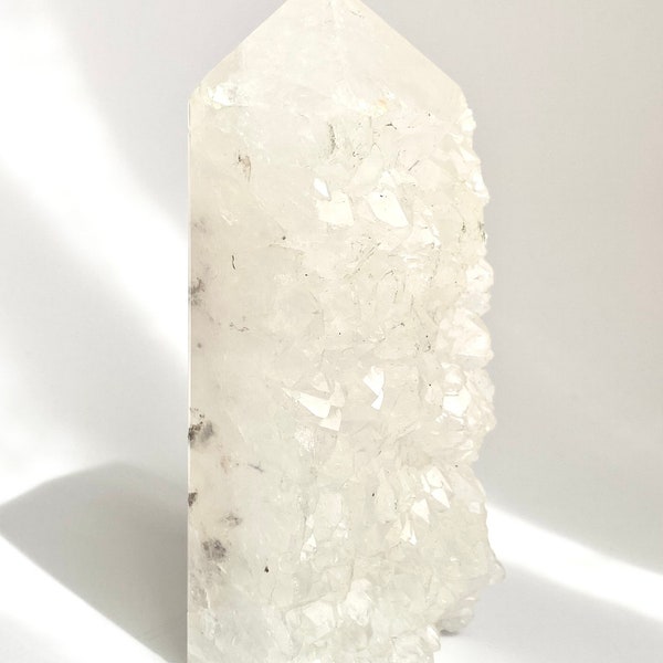 Pointe Druse Cristal de Roche - Druzy Clear Quartz Tower