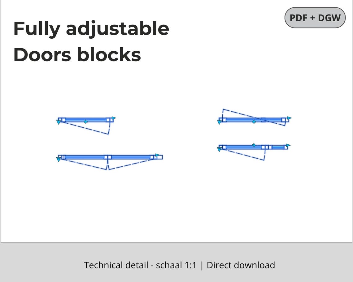 Dynamic Block Views Autocad 51 Window & Door CAD Blocks - DWG + DXF - Plan + Elevation Views - 9 ...
