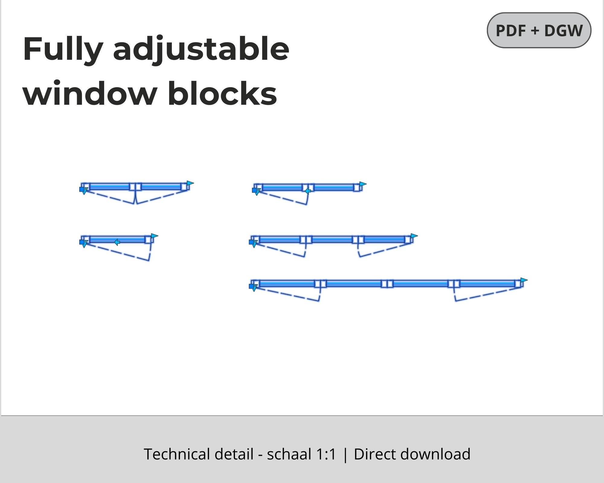 Dynamic Block Views Autocad 51 Window & Door CAD Blocks - DWG + DXF - Plan + Elevation Views - 9 ...