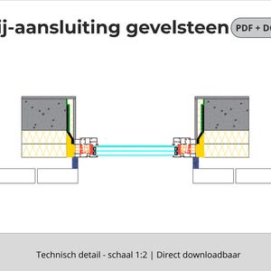 AutoCAD Zij‑Aansluiting Raam met Gevelsteen – DWG Spouwmuur Detail – Window Jamb Brick Facade Construction Detail