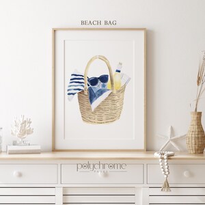 Lemonade, Beach Bag, Ice Pops Summer Accessories in Blue and Yellow, Vacation Beach Picnic, Coastal Pool Bathroom Art, Prints 5x7 - 24x36 in Beach Bag