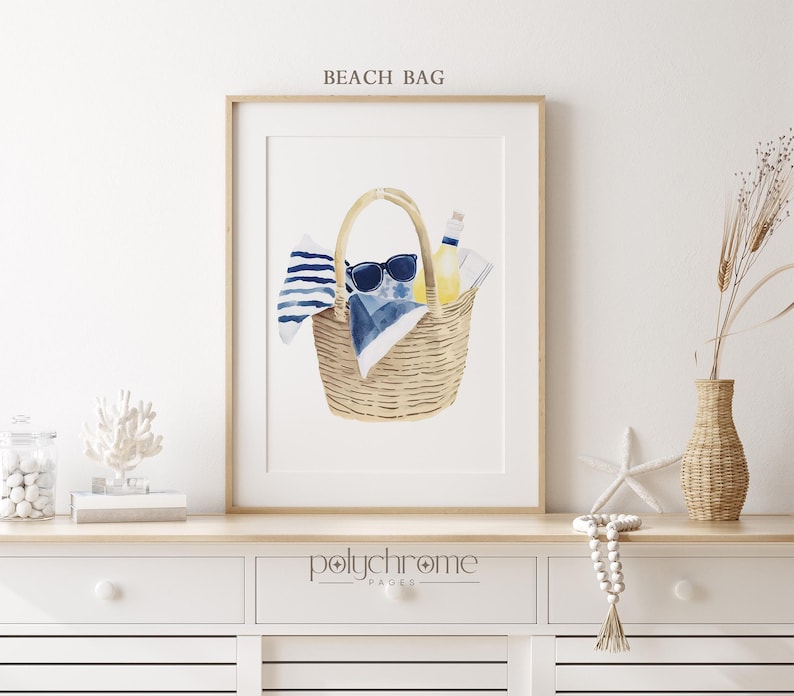 Lemonade, Beach Bag, Ice Pops Summer Accessories in Blue and Yellow, Vacation Beach Picnic, Coastal Pool Bathroom Art, Prints 5x7 - 24x36 in Beach Bag