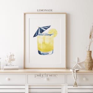 Lemonade, Beach Bag, Ice Pops Summer Accessories in Blue and Yellow, Vacation Beach Picnic, Coastal Pool Bathroom Art, Prints 5x7 - 24x36 in Lemonade
