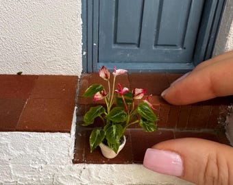 Dollhouse anthurium in pot, Scale 1/12 - TO ORDER