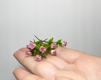 Miniature Fiori Per Casa Delle Bambole – 10 Rose Scala 1:12 – Artigianali