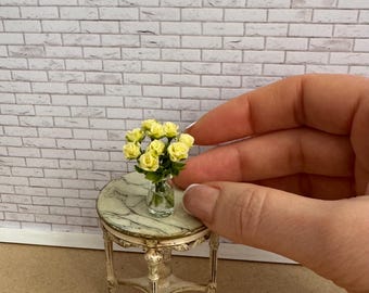 Dollhouse Yellow Roses bouquet, Scale 1/12
