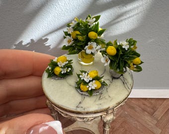 Dollhouse flower arrangement with lemons , Scale 1/12