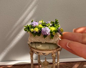 Casa de muñecas Hortensias azules en maceta, escala 1/12 - PARA PEDIR