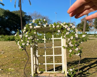 Rosal trepador blanco para jardín, Escala 1/12 - BAJO PEDIDO