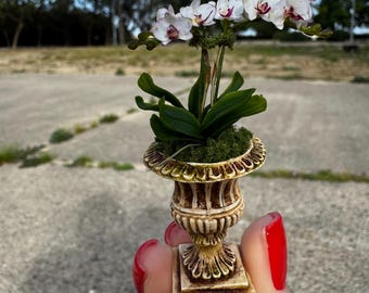 Dollhouse phalaenopsis orchid, 2 flowers branches, scale 1/12-TO ORDER