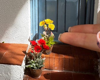 Amapolas para casa de muñecas en maceta, escala 1/12