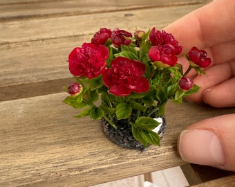 Dollhouse peonies for garden, Scale 1/12 - TO ORDER
