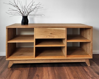 Modern solid oak wood sideboard, TV Console table, Media console