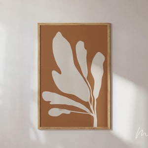 Terracotta Leaf Print: Burnt Orange Botanical Art (Digital Download)