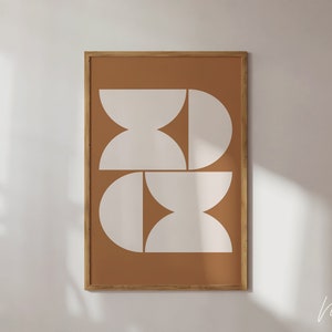 Burnt Orange Geometric Art Print: Boho Earth Tone Wall Decor (Digital Download)