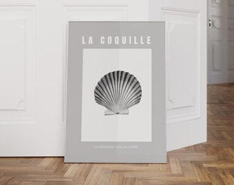 Seashell Art Print: Minimalist Nautical Coastal Decor (Digital Download)