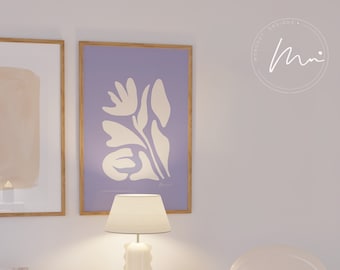 Pastel Purple Flower Print: Abstract Botanical Wall Art (Digital Download)
