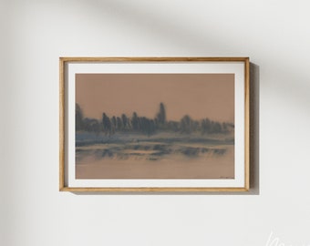 Beige zwart abstract schilderij neutrale moderne boerderij landschapskunst print voor binnenkomst muurdecoratie