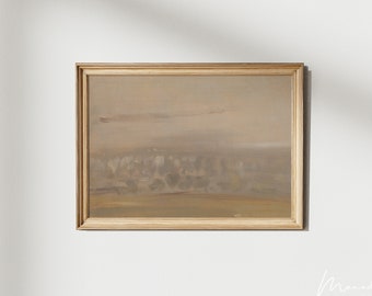 Abstract Painting Neutral Modern Farmhouse Landscape Art Print for Entry Wall Decor