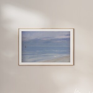 Beach Landscape Painting Nautical Coastal Wall Art Ocean Seascape Prints Horizontal for Modern Beach House Decor Summer Printable Wall Art