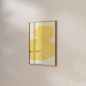Yellow Abstract Print, Bright Modern Simple Print, Geometric Shape Poster, Yellow Wall Decor.