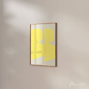 Yellow Abstract Print, Modern Simple Print, Colorful Geometric Shape Poster, Bright Yellow Wall Decor.