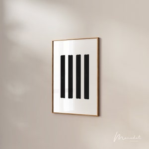Schwarz und Weiß Pinselstrich Linie Print Moderne Abstrakte Wand Kunst Monochrome Minimalistische Wanddekoration