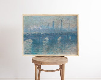 Monet London Waterloo Bridge Print: Vintage Impressionist Cityscape (Digital Download)