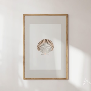 Seashell Art Print: Beige Coastal Wall Decor (Digital Download)
