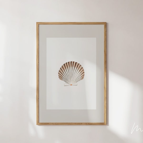 Sea Shell Poster Seashell Art Print Nautical Coastal Printable Wall Art for Summer Beach house Decor