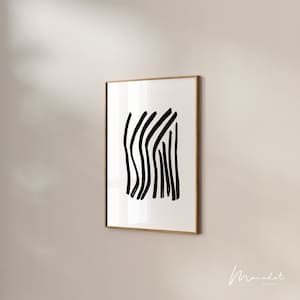 Schwarz Und Weiß, Pinselstriche, Gekritzel-Druck Moderne Abstrakte Wand Kunst Monochrome Minimalistische Wand-Dekor