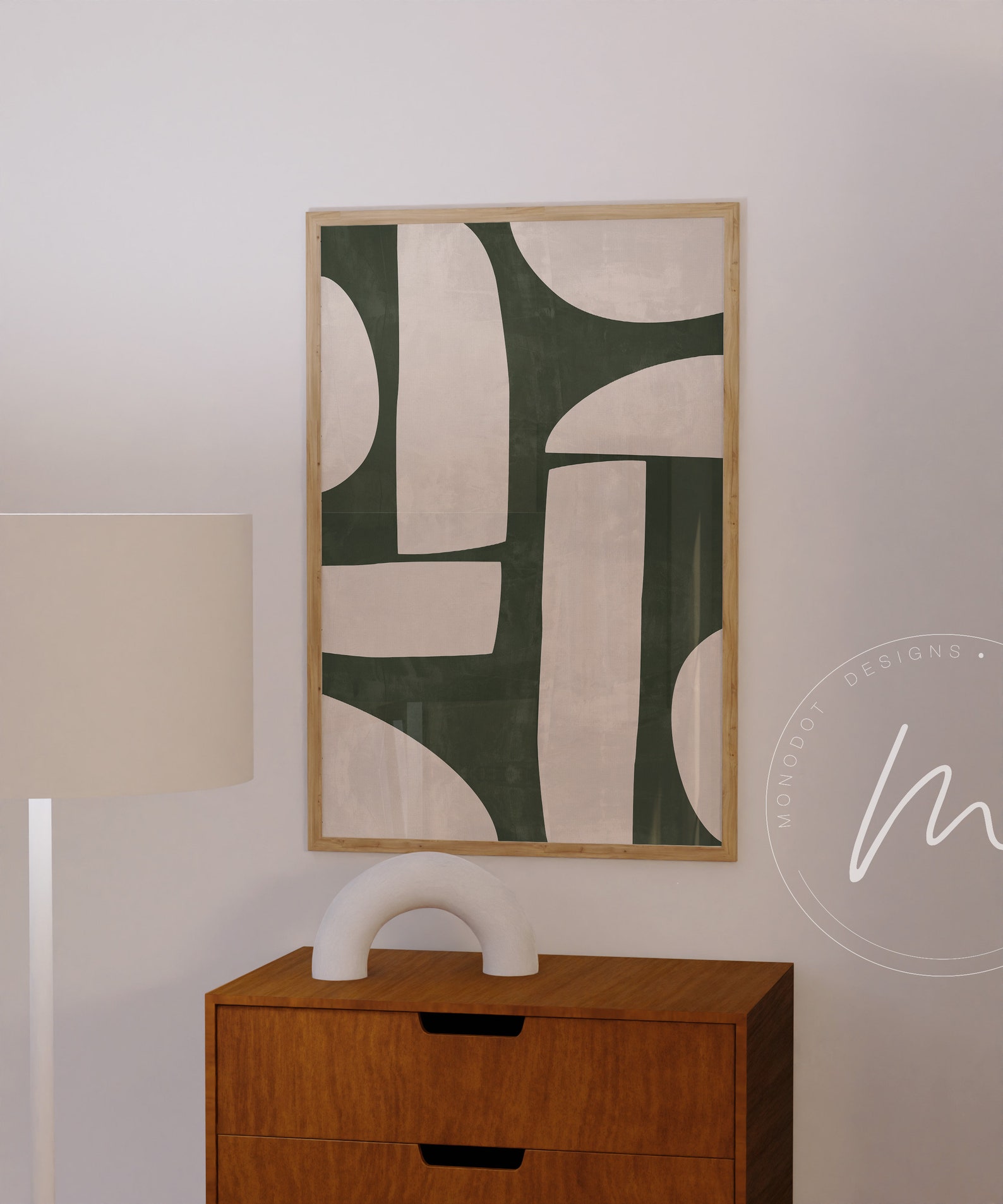 Mid Century Green Art Print Green Wall Art Decor Modern - Etsy