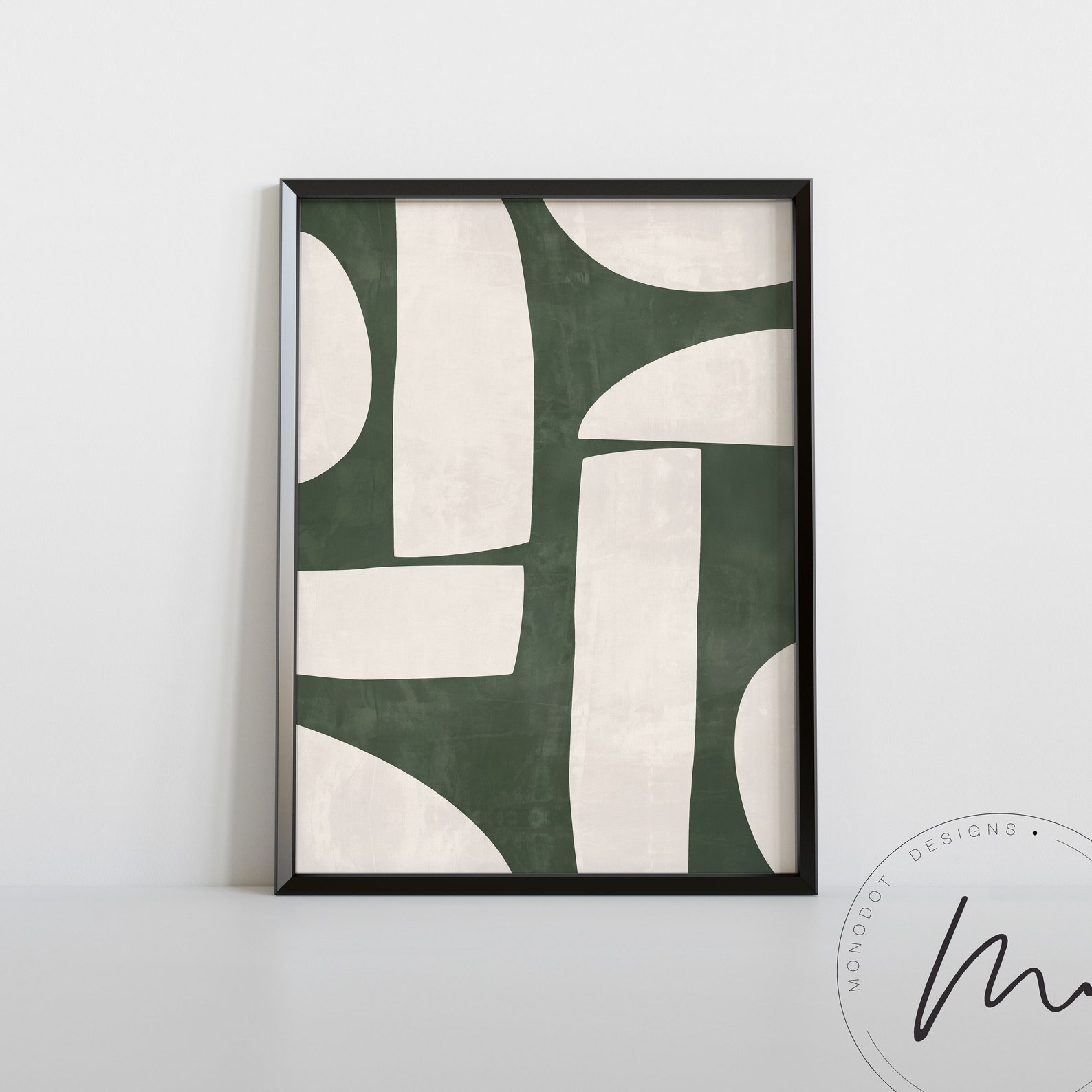 Mid Century Green Art Print Green Wall Art Decor Modern - Etsy