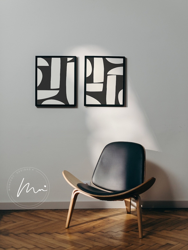 Minimalist Black and White Abstract Art Print Set (digital Download) - Etsy