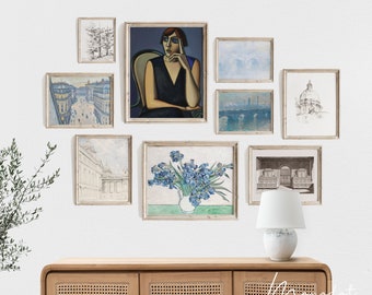 Blue Tone Gallery Wall Art Set: Vintage European Style (Digital Download)