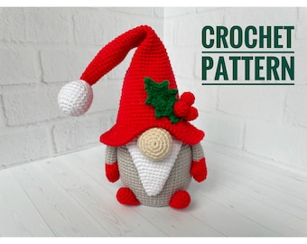 Crochet Gnome Pattern, Christmas Gnome