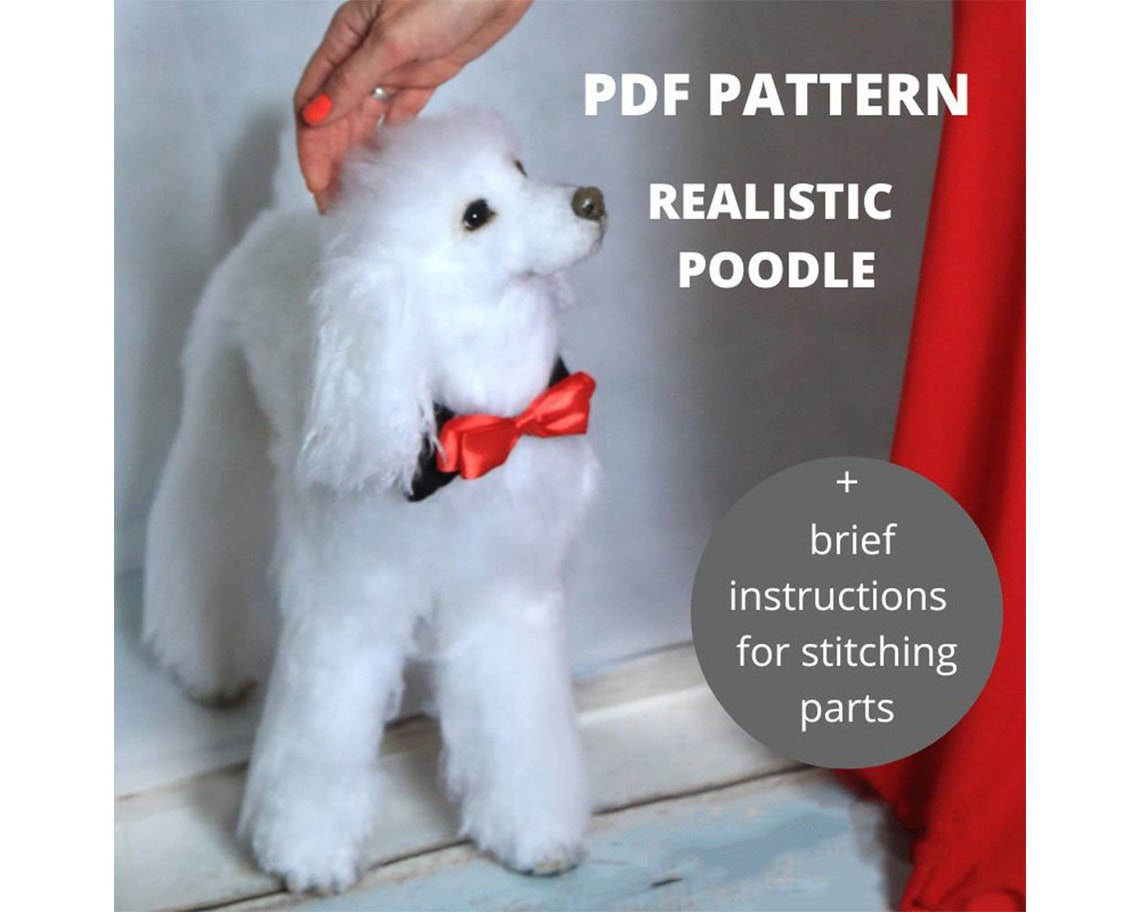 Pattern Dog. Realistic Sewing Toy Realistic Poodle Stuffed Etsy