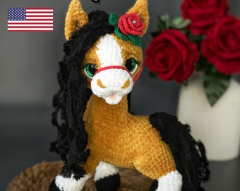 Horse crochet pattern, crochet unicorn, crochet amigurumi, crochet plush, pony, crochet animals, ENGLISH PDF, DIY tutorial
