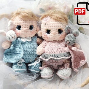 Baby dolls. Crochet pattern PDF. Amigurumi plush crochet pattern.