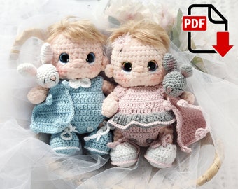 Muñecas Bebe. Patrón de crochet en PDF. Patrón de crochet de peluche amigurumi.