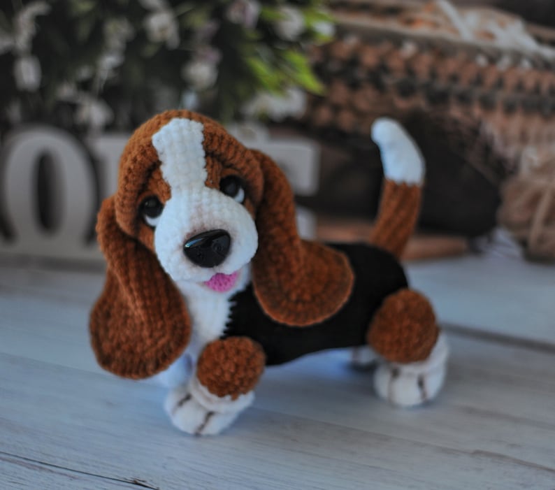 Crochet Basset Hound dog pattern, dog crochet pattern, stuffed dog, dog toy, plush pattern, amigurumi animals, ENGLISH PDF, DIY tutorial image 6